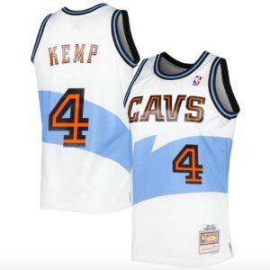 Maillot de basket 1997-98 Cleveland Cavaliers #4 Shawn Kemp Mitchell & Ness maillot blanc 583342