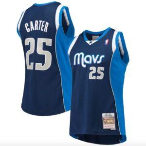 Maillot de basket-ball 2011-12 Dallas Mavericks # 25 Vince Carter Mitchell & Ness Navy Jersey 585671