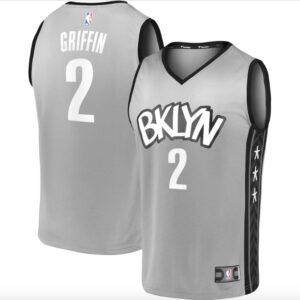 Maillot de basket-ball 2020-21 Brooklyn Nets #2 Blake Griffin Fast Break Statement Charcoal Jersey Noir 574121