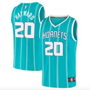 Maillot de basket-ball 2020-21 Charlotte Hornets # 20 Gordon Hayward Fast Break Icon Sarcelle Jersey 576764