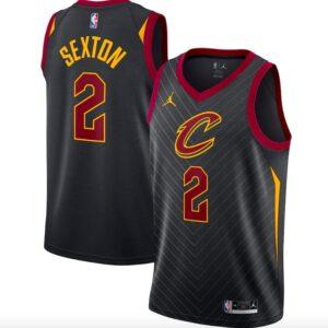 Maillot de basket-ball 2020-21 Cleveland Cavaliers #2 Collin Sexton Statement Maillot noir 583333