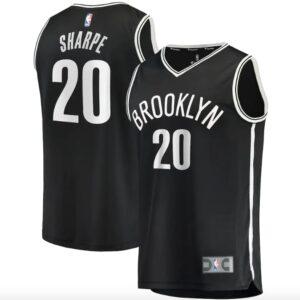 Maillot de basket-ball 2021-22 Brooklyn Nets #20 Day'Ron Sharpe Fast Break Icon Maillot noir blanc 574181