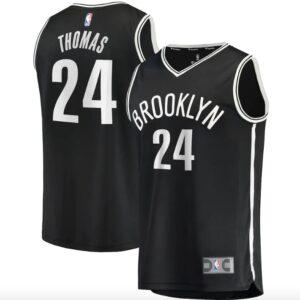 Maillot de basket-ball 2021-22 Brooklyn Nets #24 Cam Thomas Fast Break Icon Maillot noir Violet 574145