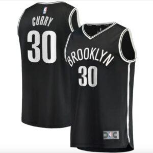 Maillot de basket-ball 2021-22 Brooklyn Nets #30 Seth Curry Fast Break Icon Maillot noir noir 574032
