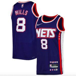 Maillot de basket-ball 2021-22 Brooklyn Nets #8 Patty Mills Moments Mixtape Navy Jersey Noir 574170