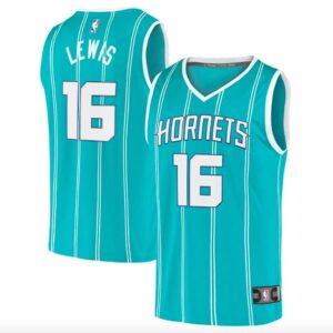 Maillot de basket-ball 2021-22 Charlotte Hornets #16 Scottie Lewis Fast Break Icon Sarcelle Jersey 576705