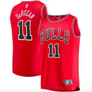 Maillot de basket-ball 2021-22 Chicago Bulls #11 DeMar DeRozan Fast Break Icon Maillot rouge noir 577426