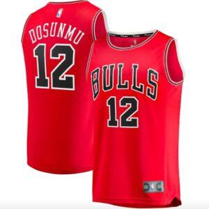 Maillot de basket-ball 2021-22 Chicago Bulls #12 Ayo Dosunmu Fast Break Icon Maillot rouge gris 581992