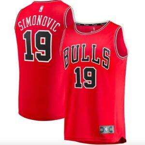 Maillot de basket-ball 2021-22 Chicago Bulls #19 Marko Simonovic Fast Break Icon Maillot rouge 582183