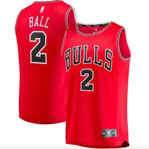 Maillot de basket-ball 2021-22 Chicago Bulls #2 Lonzo Ball Fast Break Icône Maillot rouge 581362