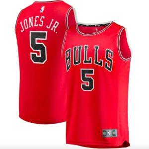 Maillot de basket-ball Chicago Bulls #5 Derrick Jones Jr. 2021-22. Maillot rouge Fast Break Icon 582147