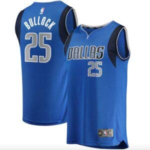 Maillot de basket-ball 2021-22 Dallas Mavericks #25 Reggie Bullock Fast Break Icon Maillot bleu 586886