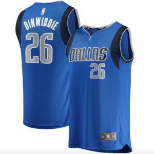 Maillot de basket-ball 2021-22 Dallas Mavericks #26 Spencer Dinwiddie Fast Break Icon Maillot bleu 585924