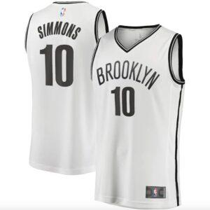 Maillot de basket-ball 2022-23 Brooklyn Nets #10 Ben Simmons Fast Break Association Maillot blanc Violet 573923