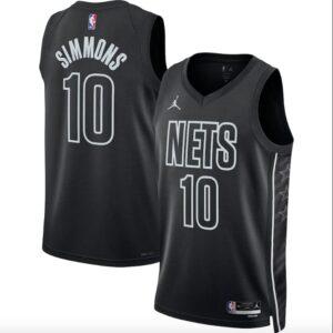 Maillot de basket-ball 2022-23 Brooklyn Nets #10 Ben Simmons Swingman Statement Maillot noir marron 573723