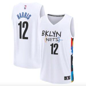 Maillot de basket-ball 2022-23 Brooklyn Nets #12 Joe Harris Fast Break City Maillot blanc noir 574097
