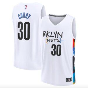 Maillot de basket-ball 2022-23 Brooklyn Nets #30 Seth Curry Fast Break City Maillot blanc gris 574020