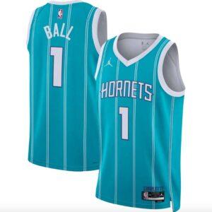 Maillot de basket-ball 2022-23 Charlotte Hornets #1 LaMelo Ball Icon Sarcelle Jersey Blanc 575648
