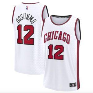 Maillot de basket-ball 2022-23 Chicago Bulls #12 Ayo Dosunmu Fastbreak City Maillot blanc noir 577725