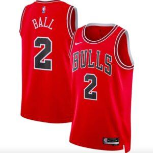 Maillot de basket-ball 2022-23 Chicago Bulls #2 DeMar DeRozan Icon Maillot Rouge Vert 581590