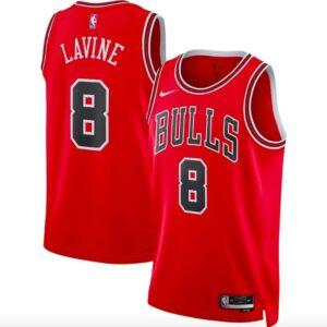 2022-23 Chicago Bulls #8 Zach LaVine Nike Icon Maillot de basket-ball rouge 580011