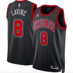 Maillot de basket-ball 2022-23 Chicago Bulls #8 Zach LaVine Statement Maillot noir 580611