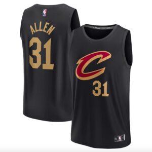 Maillot de basket-ball 2022-23 Cleveland Cavaliers #31 Jarrett Allen Fast Break Statement Maillot noir 584129