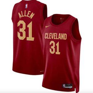 Maillot de basket-ball des Cleveland Cavaliers 2022-23 #31 Jarrett Allen Nike Icon Wine Jersey 583414