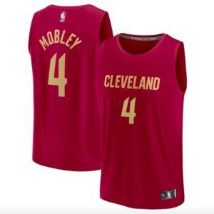 Maillot de basket-ball des Cleveland Cavaliers 2022-23 # 4 Evan Mobley Fast Break Icon Wine Jersey noir 583198