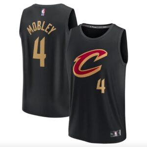 Maillot de basket-ball 2022-23 Cleveland Cavaliers #4 Evan Mobley Fast Break Statement Maillot noir 583390