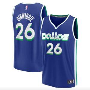 Maillot de basket-ball 2022-23 Dallas Mavericks #26 Spencer Dinwiddie Fastbreak City Blue Jersey 585564