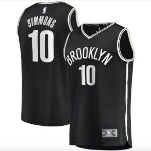 Brooklyn Nets # 10 Ben Simmons Fast Break Icon Maillot de basket-ball noir Gris 573991
