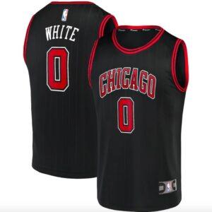 Chicago Bulls # 0 Coby White Fast Break Statement Maillot de basket-ball noir 581931