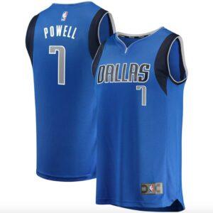 Dallas Mavericks # 7 Dwight Powell Fast Break Team Color Icon Maillot de basket-ball Royal Jersey 586798