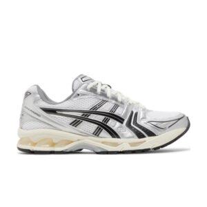 Baskets JJJJound x Asics Gel Kayano 14 Argent Noir Blanc 1201A457 101