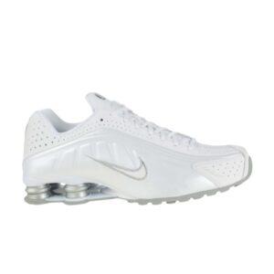 Nike Shox R4 Blanc Métallique Argent Blanc 104265 117