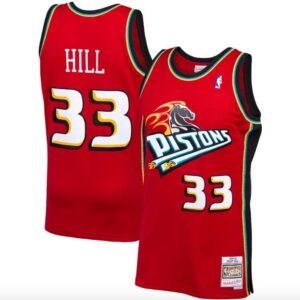 Maillot de basket-ball 1999-00 Detroit Pistons # 33 Grant Hill Mitchell & Ness Swingman maillot rouge 592228