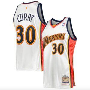 Maillot de basket 2009-10 Golden State Warriors # 30 Stephen Curry Mitchell & Ness maillot blanc authentique Tang 595333