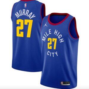 Maillot de basket-ball 2020-21 Denver Nuggets # 27 Jamal Murray Jordan Statement Maillot bleu 587060