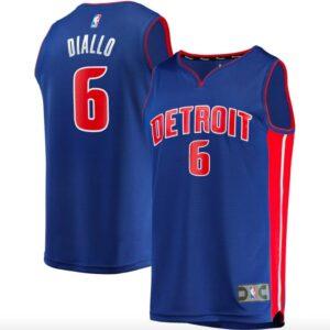 Maillot de basket-ball 2021-22 Detroit Pistons #6 Hamidou Diallo Fast Break Icon Maillot bleu 592354