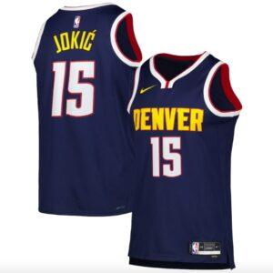 Maillot de basket-ball 2022-23 Denver Nuggets #15 Nikola Jokic Nike Icon Navy Jersey 587081