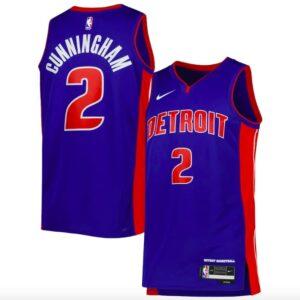 Maillot de basket-ball 2022-23 Detroit Pistons #2 Cade Cunningham Nike Icon Blue Jersey 592264