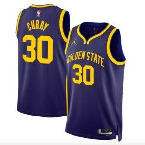 Maillot de basket-ball 2022-23 Golden State Warriors #30 Stephen Curry Jordan Brand Statement Navy Jersey 594585
