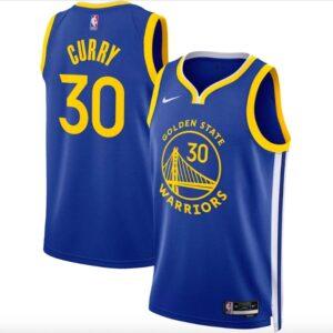 Maillot de basket-ball 2022-23 Golden State Warriors #30 Stephen Curry Nike Icon Royal Jersey 594654