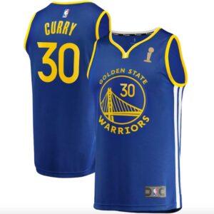 Maillot de basket-ball 2022 Champions de la finale NBA Golden State Warriors #30 Stephen Curry Fast Break Royal Jersey 594544
