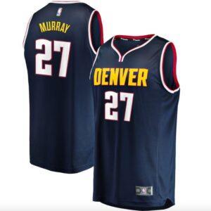 Denver Nuggets # 27 Jamal Murray Fast Break Icon Maillot de basket-ball bleu 588014