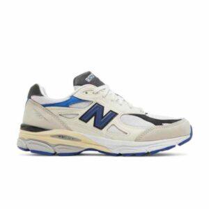 Baskets Teddy Santis x New Balance 990v3 Made in USA Blanc Bleu Gris M990WB3