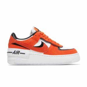 Baskets Wmns Nike Air Force 1 Shadow Cracked Leather Rush Orange DQ8586 800