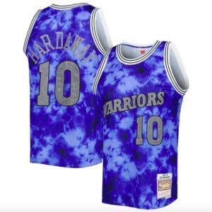 Maillot de basket-ball 1990-91 Golden State Warriors # 10 Tim Hardaway Mitchell & Ness Galaxy Blue Jersey 597260