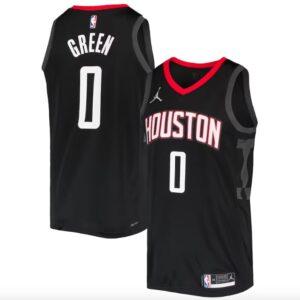 Maillot de basket-ball 2021-22 Houston Rockets #0 Jalen vert Jordan Brand Statement maillot noir gris 599859